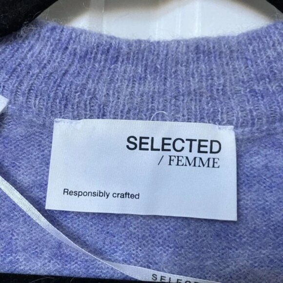 Selected Femme Purple Alpaca Wool Crewneck Sweater Small - Picture 2 of 7